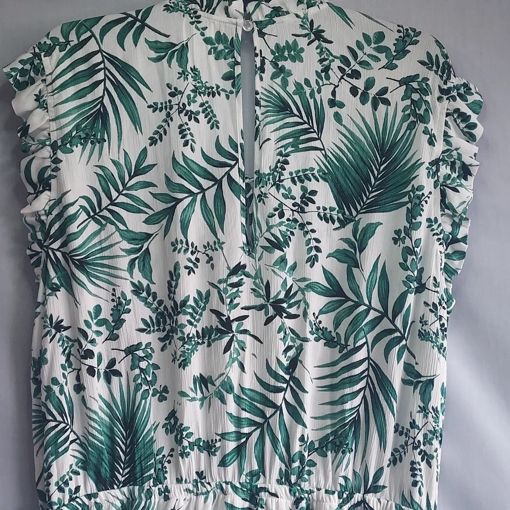 NWT Blue Rain green floral‎ romper size 2X
